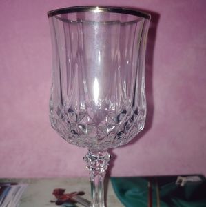 NIB Longchamp Platinum set of 4 crystal glasses.